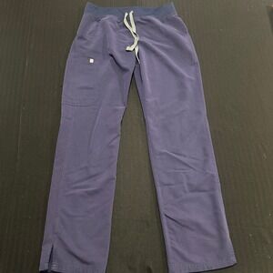 Figs Technical Collection Navy Blue Scrub Pants Women Small T21004 Yoga Waist
